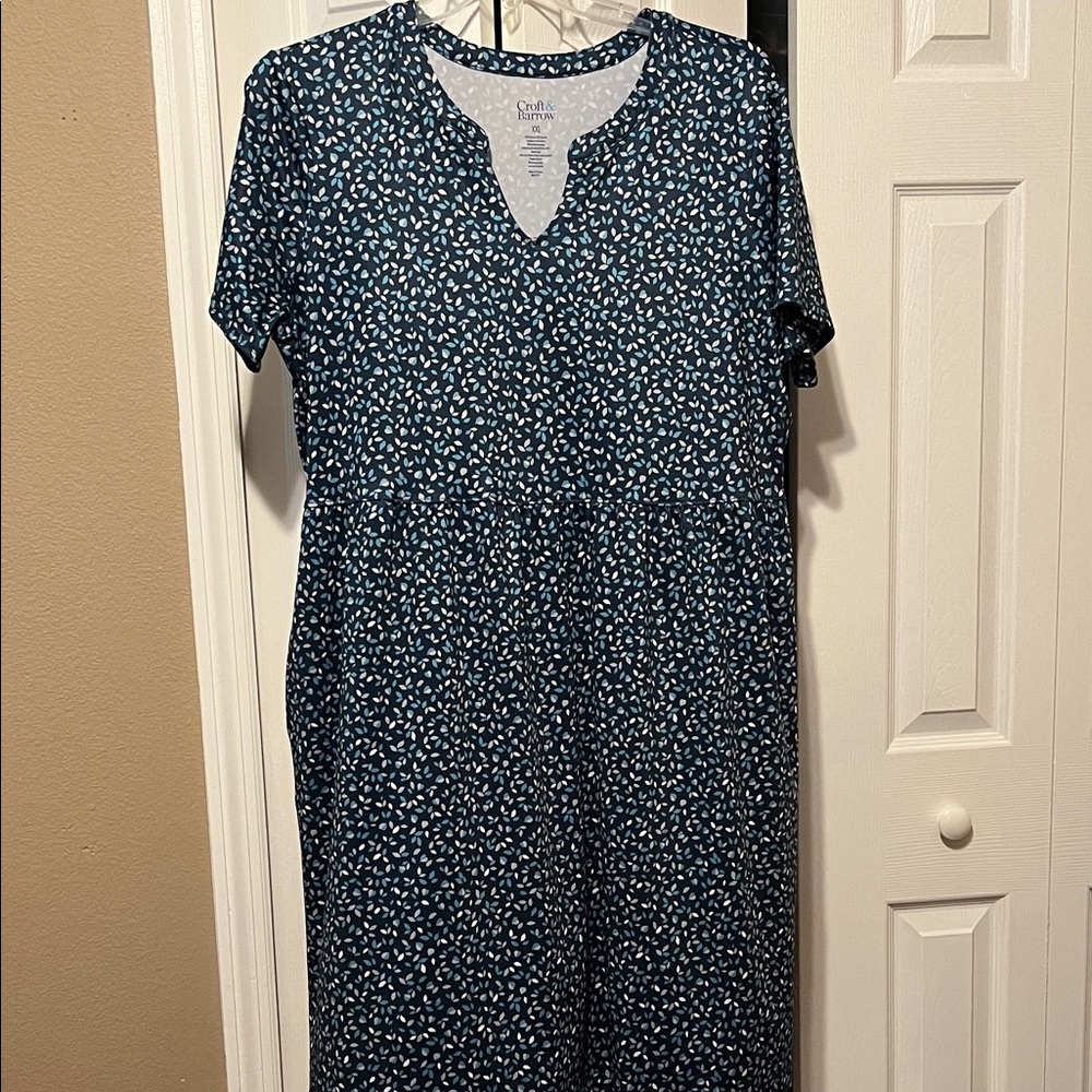 Croft & Barrow Teal Floral Dress